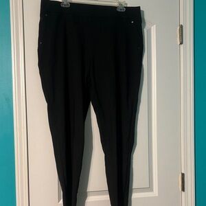 Maurices Black Skinny Pull on Subtle Stripe Pants